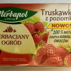 Herbapol Herbaciany Ogród Truskawka z poziomką. Czy herbata owocowa ma kalorie? Ta naturalna, owocowo-ziołowa z dużymi kawałkami owoców, nie zawiera kalorii.
